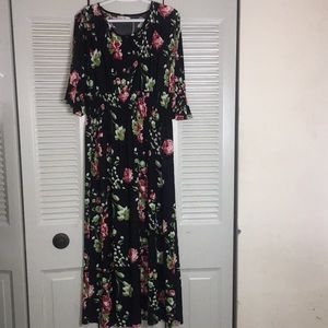 Black Floral Maxi Dress